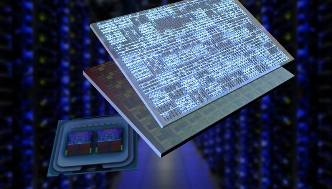 Optical chips will power our future datacenters and supercomputers. Electronic chips can now have a layer of optical components, like lasers and switches, added to it, to increase their computing power. (Artistic impression: Martijn Heck, Aarhus University.) Optical chips will power our future datacenters and supercomputers. Electronic chips can now have a layer of optical components, like lasers and switches, added to it, to increase their computing power. (Artistic impression: Martijn Heck, Aarhus University.)