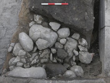 A collection of stones indicates that there was once a church in the Town Hall Square in central Copenhagen. (Photo: Museum of Copenhagen) A collection of stones indicates that there was once a church in the Town Hall Square in central Copenhagen. (Photo: Museum of Copenhagen)