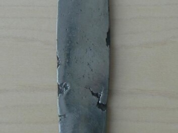 An example of slag that has worked its way to the surface during the forging process. (Photo: Henriette Syrach Lyngstrøm) An example of slag that has worked its way to the surface during the forging process. (Photo: Henriette Syrach Lyngstrøm)