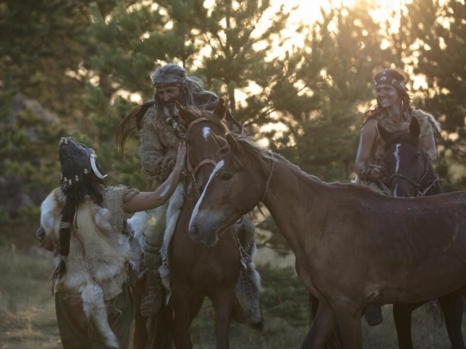Reconstruction of the first hunter-gatherers thought to have domesticated horses in the Stone Age. (Photo: Niobe Thompson)