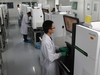 Chinese researchers at BGI (the Beijing Genomics Institute) analysing DNA. (Photo: BGI) Chinese researchers at BGI (the Beijing Genomics Institute) analysing DNA. (Photo: BGI)