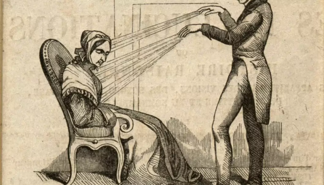 One of the more spectacular unorthodox ways of healing in the 19th century was mesmerism, where the healer used either magnets or his own ‘animal magnetism.’ (Illustration: Welcome Collection)