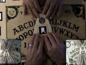 Eye-tracking reveals where the participants expect the planchette to move to. (Photo: Cecilie Cedergren/Marc Andersen)