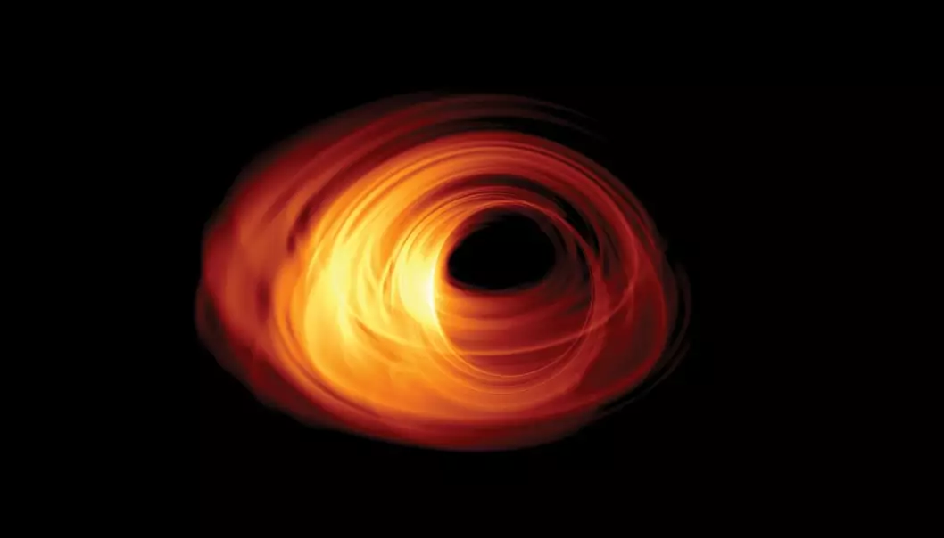 The shadow of a black hole surrounded by a ring of fire in a generic simulation (Image: T. Bronzwaer, M. Moscibrodzka, H. Falcke Radboud University)