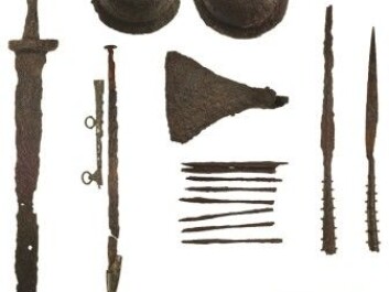 The weapons found in the grave, including swords, shields and 25 arrows. (Picture: Christer Åhlin, Swedish History Museum / Antiquity 2019) The weapons found in the grave, including swords, shields and 25 arrows. (Picture: Christer Åhlin, Swedish History Museum / Antiquity 2019)