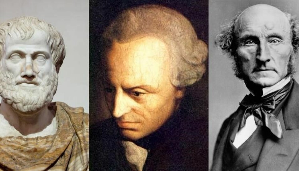 Aristoteles, Kant and John Stuart Mill developed different moral theories. Concrete moral questions can be analysed in accordance with different theories. It is then up to each one of us to decide how to act.