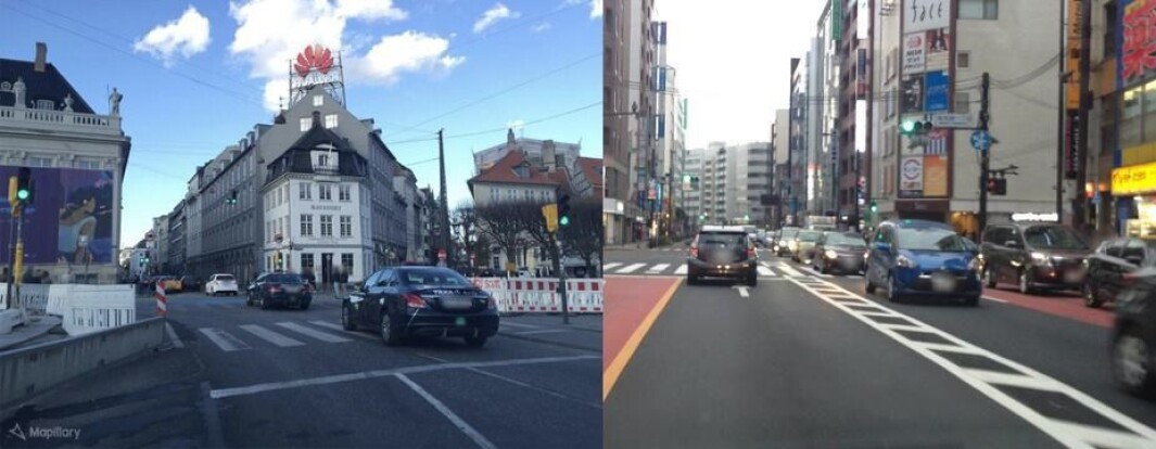 The billboard at Nyhavn in Copenhagen (left) and a neon advertisement in Tokyo (right). The billboard at Nyhavn in Copenhagen (left) and a neon advertisement in Tokyo (right).