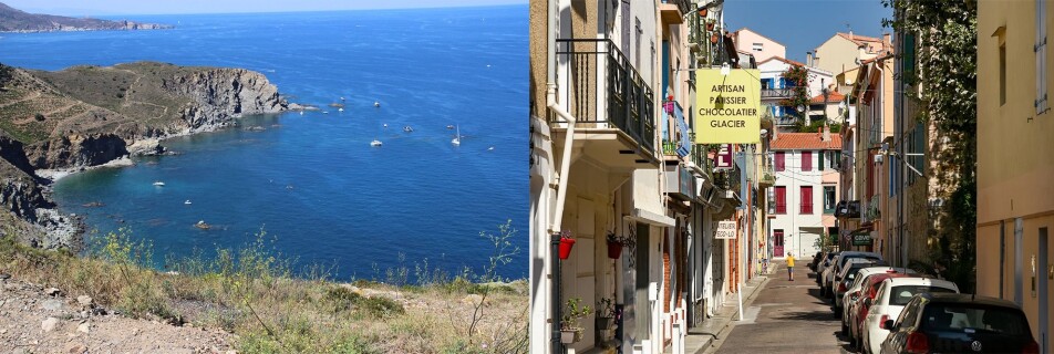 Example of Flickr photos from the Cerbère-Banyuls marine reserve and from the adjacent control area . In this case, a town is a common feature in this control area; it turns out that it is often the case that the built environment is the focus of photos in control areas.