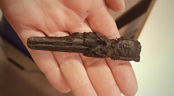 Knife handle in the shape of a king from the 13th century found in the Medieval Park in Oslo