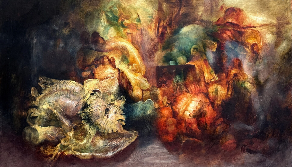 ‘Still life with toys and organs’ (2006). (Painting: Professor and artist Robert Pepperells) ‘Still life with toys and organs’ (2006)