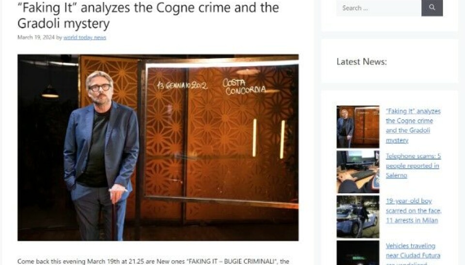 Example of a website filled with synthetic text, but formatted and presented as a legitimate news website. This particular site has since been taken down.
