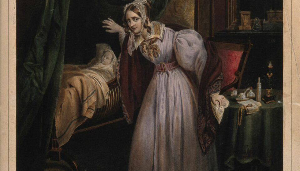 An anxious mother is guarding her baby’s sleep. (Photo: Wellcome Collection)