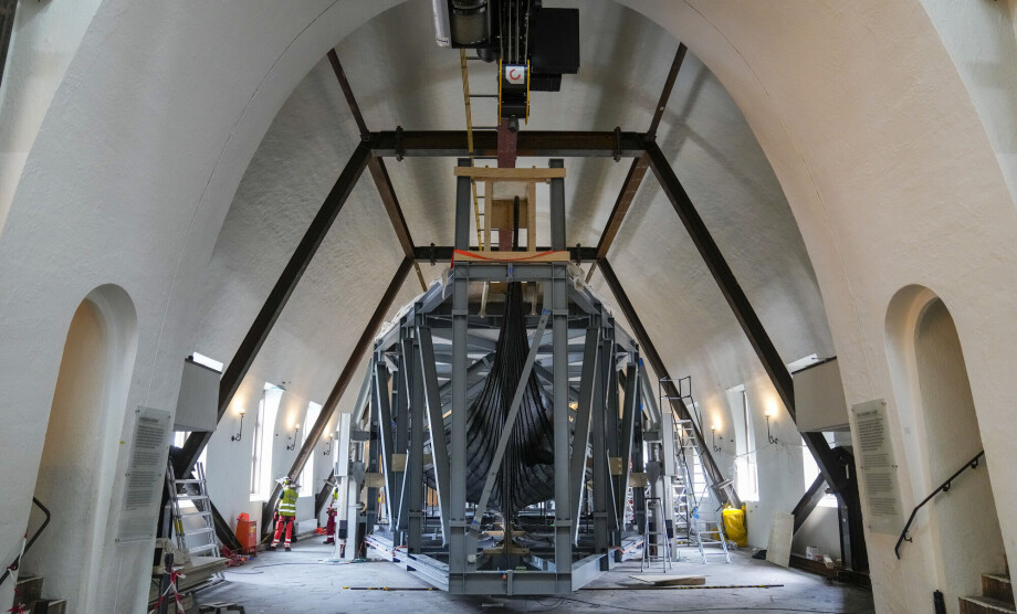 Today the 1,200-year-old Oseberg Viking ship is relocated